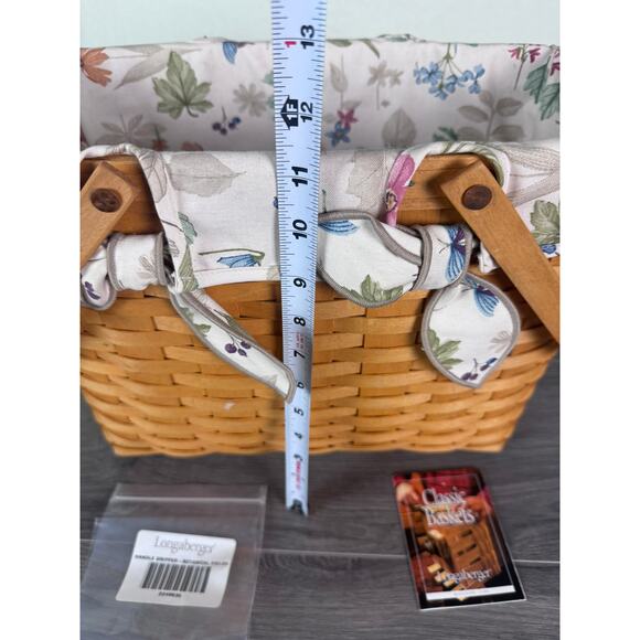 Longaberger Large Rectangle Swing Handled Basket Signed 2000 Botanical Fields - Picture 9 of 10